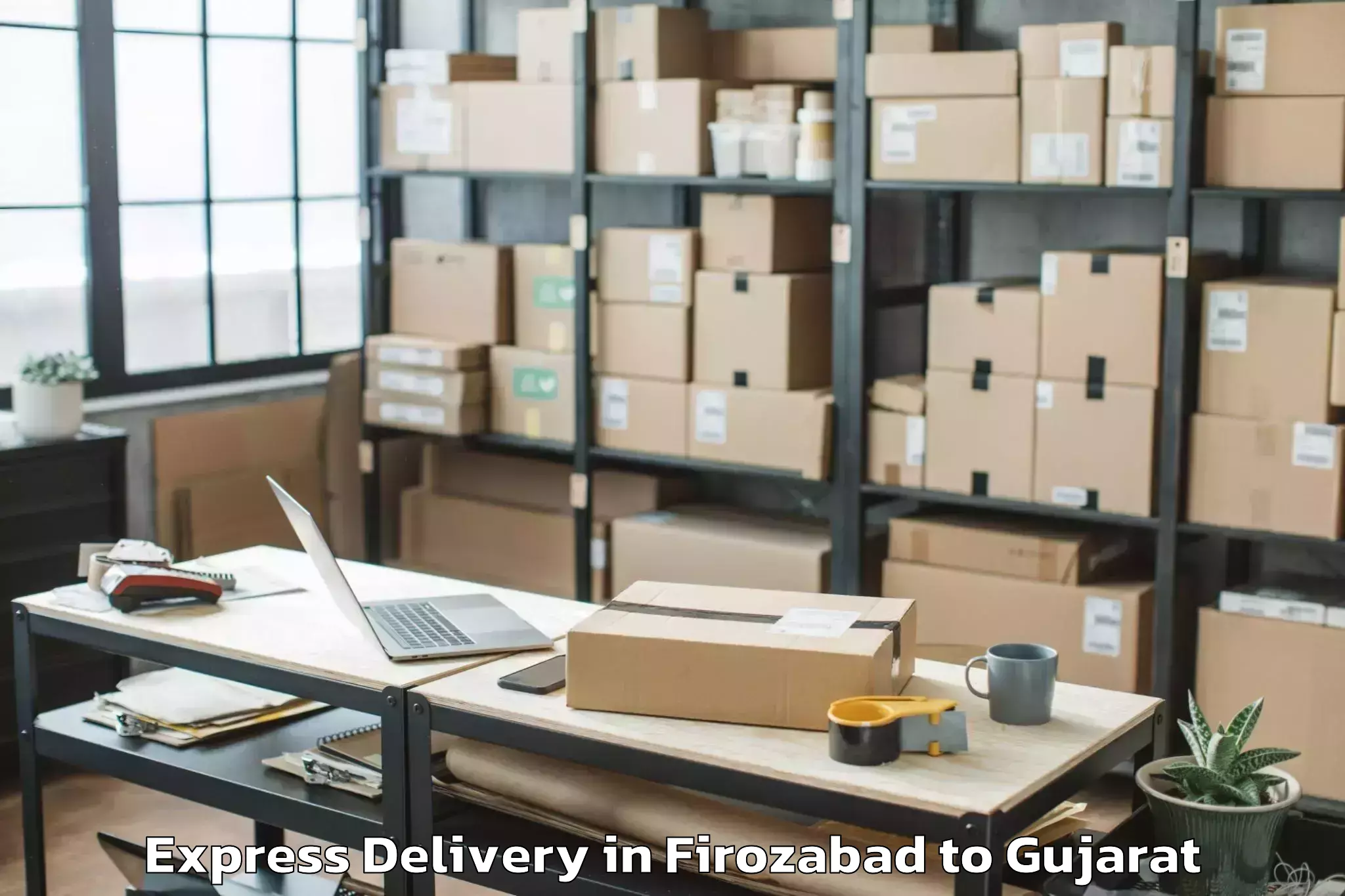 Professional Firozabad to Khambha Express Delivery